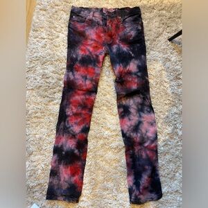 Men’s size 30 tie dye slim bootcut jeans goth rock Trash & Vaudeville